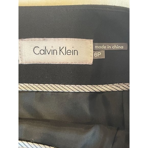 Calvin Klein Womens Straight & Pencil Mini Skirt Back Zip Flat Front Black SZ 6P - Picture 6 of 7